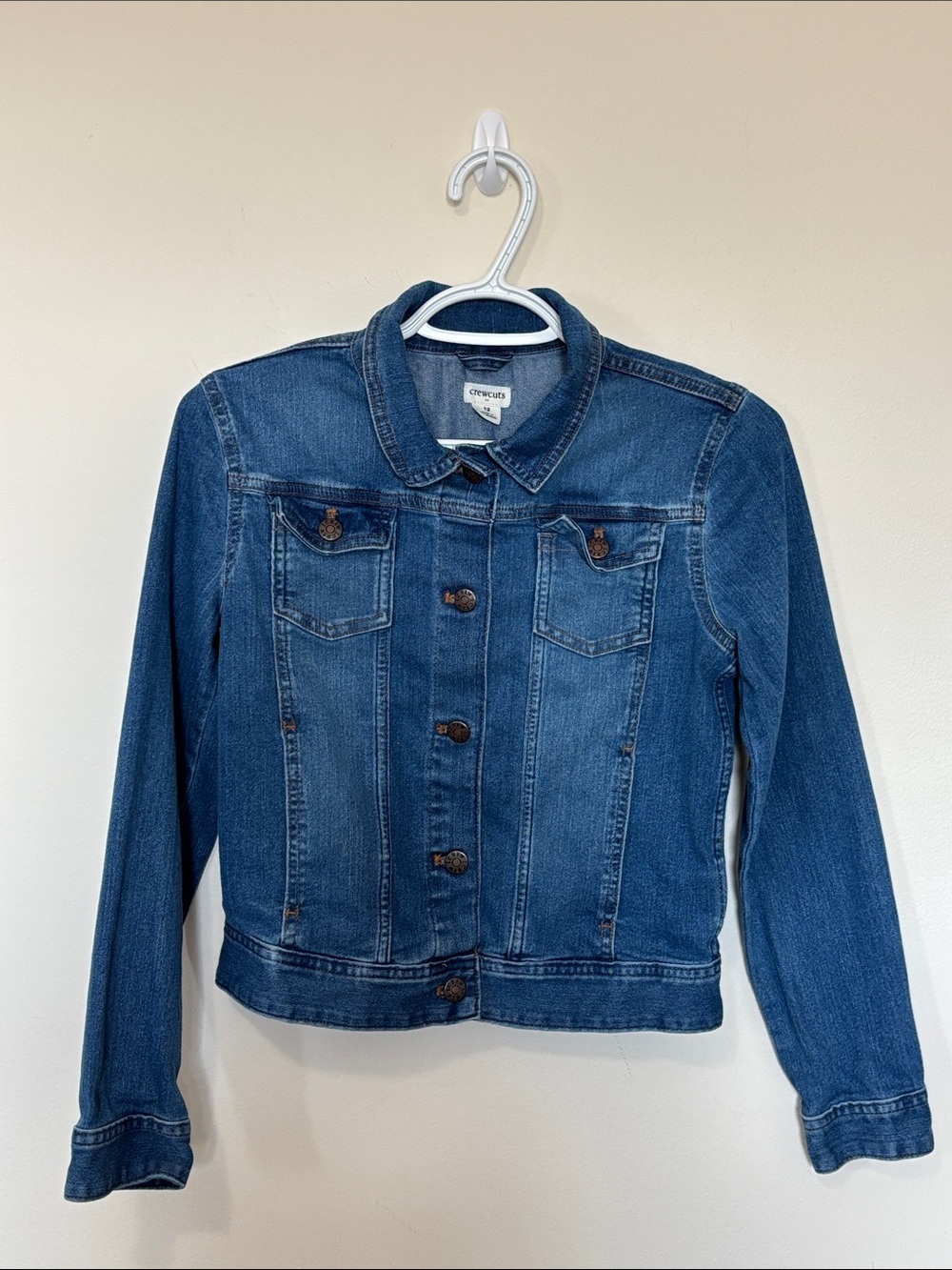 Crewcuts Girls Dark Blue Denim Jacket Jean Jacket Classic Size 12 J. Crew